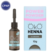 Хна для брів OKO Power Powder №02 10 г, brown УЦІНКА термін придатності до 11.2026, фото 1