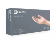 Перчатки виниловые Mercator нестерильные неопудренные L (100шт/пач), прозрачные