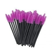 Щеточка для ресниц нейлоновая ручка черная, ворс фиолетовый (50шт/уп)