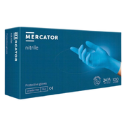 Рукавички нітрилові Mercator Nitrylex Basic неопудренні XL (100 шт/пач), блакитні
