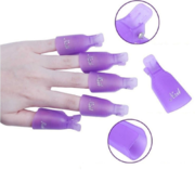 Зажими пластикові для зняття гель-лаків в пакеті ((10шт/уп),), фіолетові