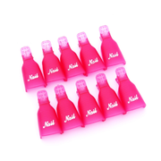 Зажимы пластиковые для снятия гель-лаков в упаковке (10шт/уп) малиновые