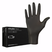 Перчатки нитриловые Mercator Nitrylex Black неопудренные XL (100 шт/пач), черные