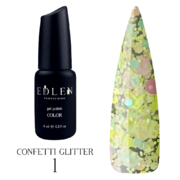 Гель-лак Edlen Confetti Glitter №01, 9мл